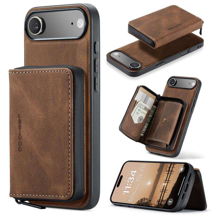 JEEHOOD J02 Magnetic Zipper Horizontal Flip Leather Phone Case, For iPhone 17e / 16e, For iPhone ...