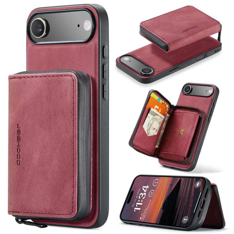 JEEHOOD J02 Magnetic Zipper Horizontal Flip Leather Phone Case, For iPhone 17e / 16e, For iPhone ...