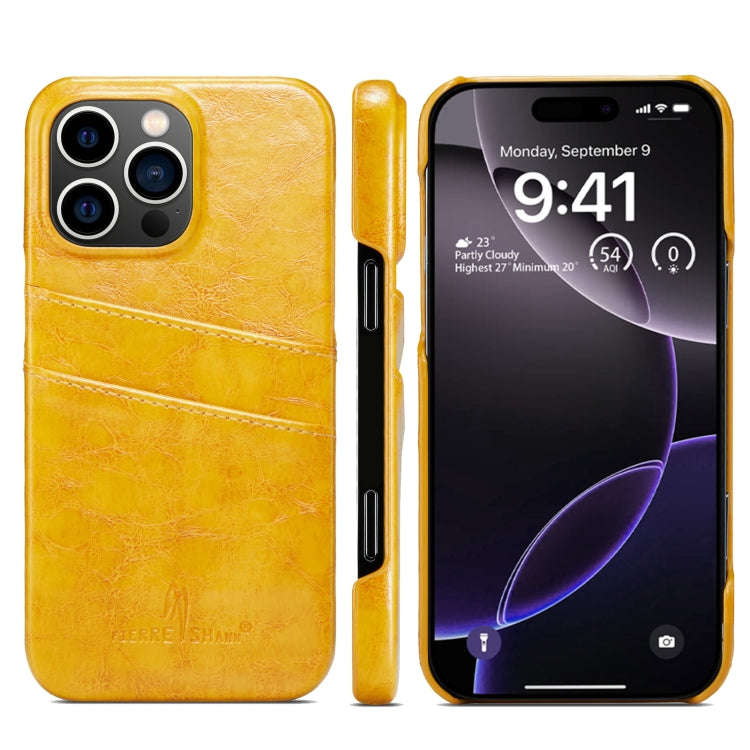 Fierre Shann Retro Oil Wax Texture Card Slots PU Leather Phone Case, For iPhone 17e / 16e, For iP...