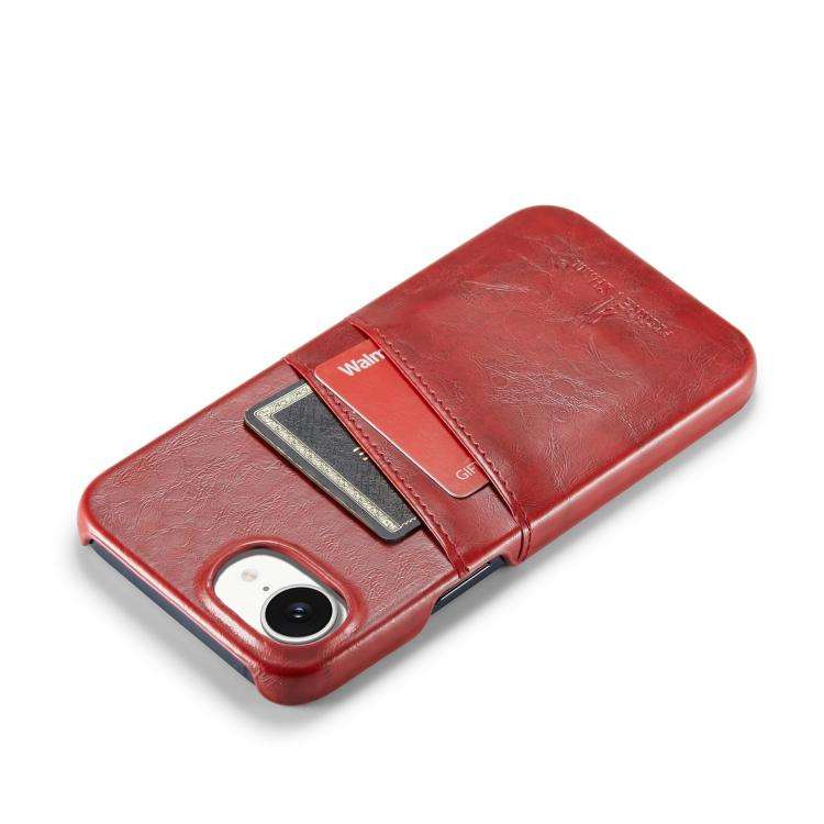 Fierre Shann Retro Oil Wax Texture Card Slots PU Leather Phone Case, For iPhone 17e / 16e, For iP...