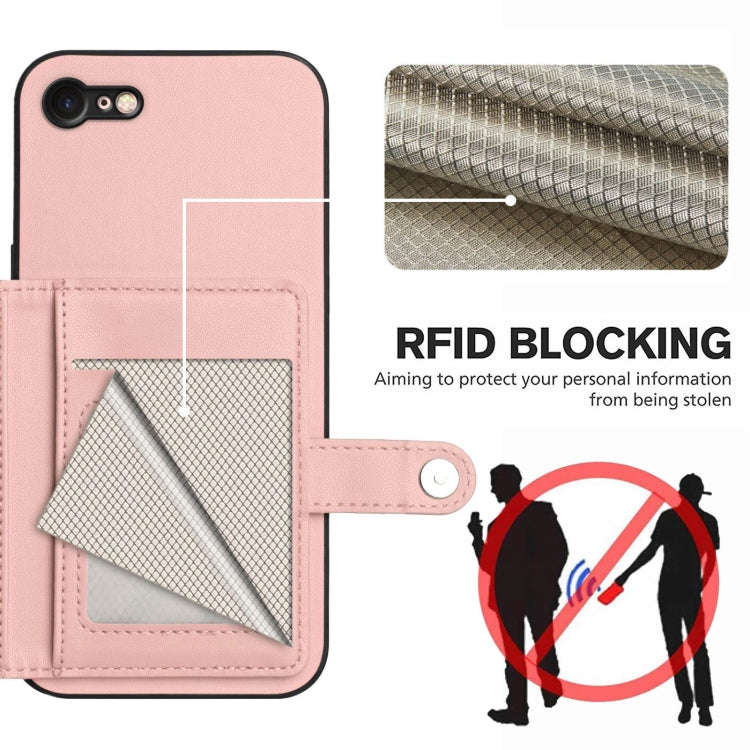 Button Card Bag RFID Anti-theft Phone Case, For iPhone SE 2022 / 2020, For iPhone 13 Pro Max, For...