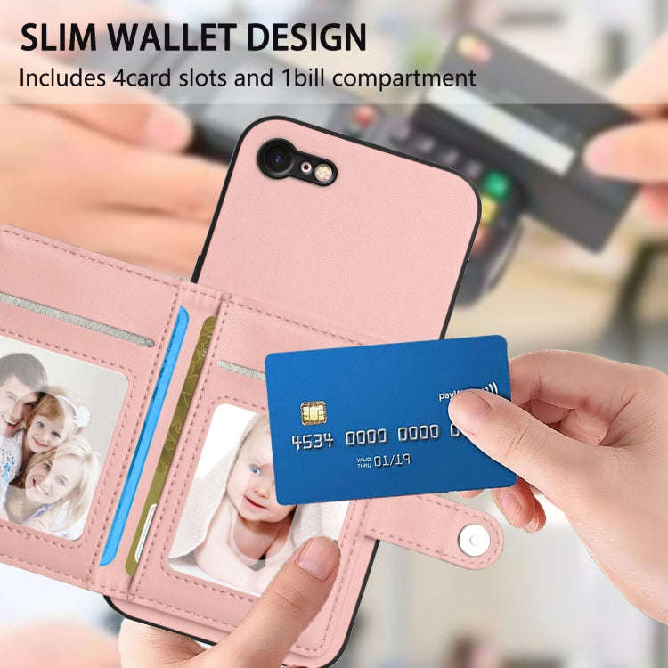Button Card Bag RFID Anti-theft Phone Case, For iPhone SE 2022 / 2020, For iPhone 13 Pro Max, For...