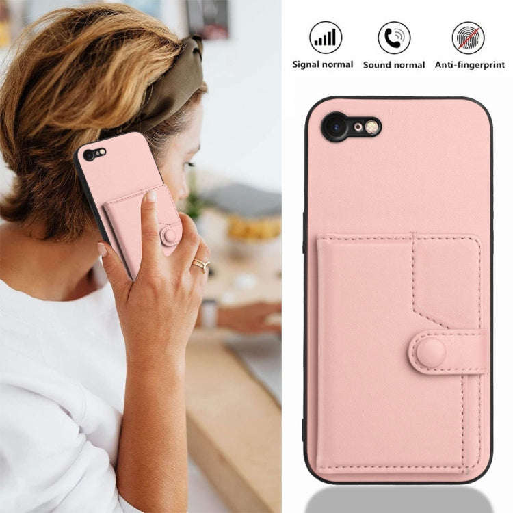 Button Card Bag RFID Anti-theft Phone Case, For iPhone SE 2022 / 2020, For iPhone 13 Pro Max, For...