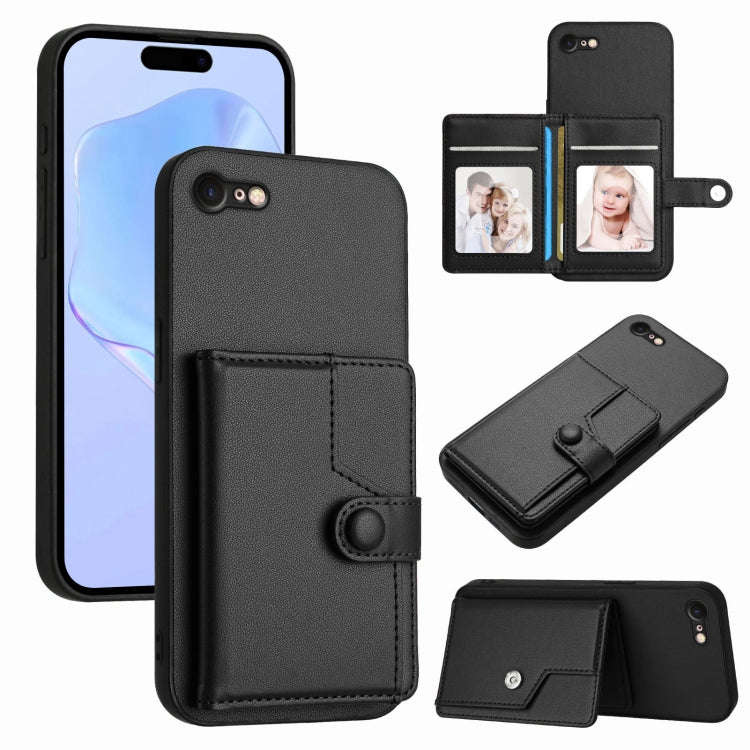 Button Card Bag RFID Anti-theft Phone Case, For iPhone SE 2022 / 2020, For iPhone 13 Pro Max, For...