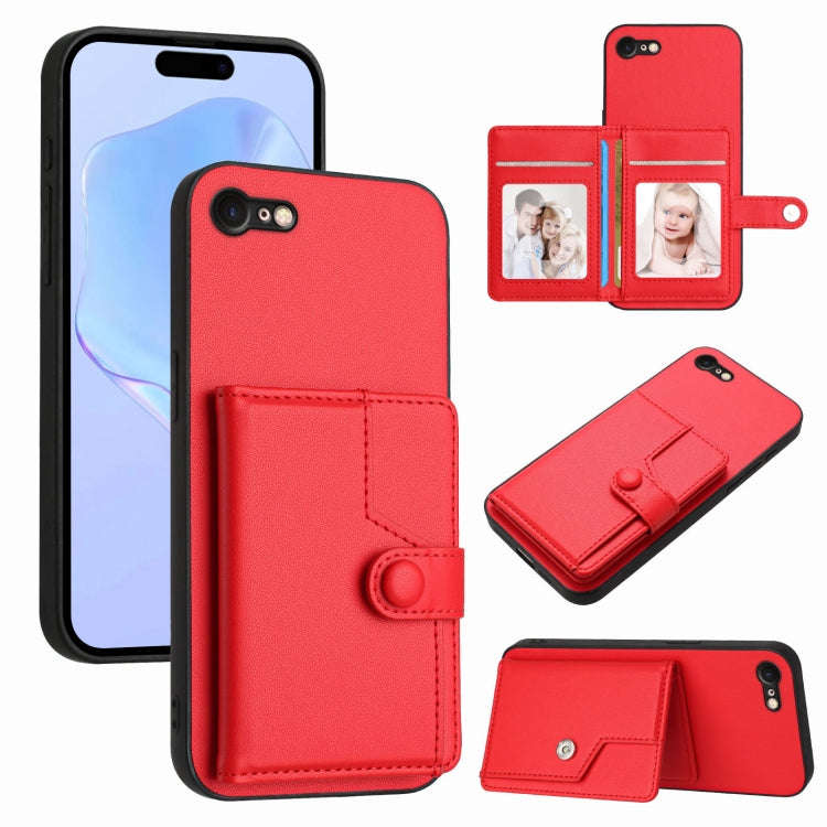 Button Card Bag RFID Anti-theft Phone Case, For iPhone SE 2022 / 2020, For iPhone 13 Pro Max, For...