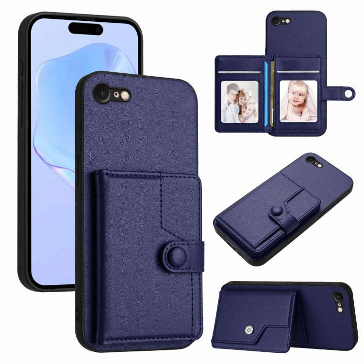 Button Card Bag RFID Anti-theft Phone Case, For iPhone SE 2022 / 2020, For iPhone 13 Pro Max, For...