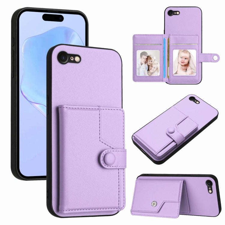 Button Card Bag RFID Anti-theft Phone Case, For iPhone SE 2022 / 2020, For iPhone 13 Pro Max, For...
