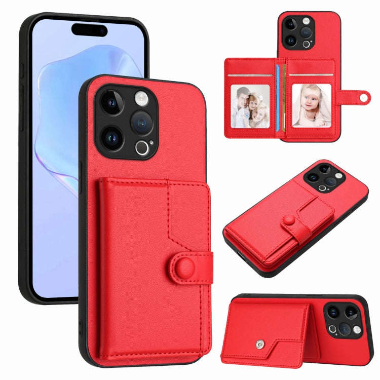 Button Card Bag RFID Anti-theft Phone Case, For iPhone SE 2022 / 2020, For iPhone 13 Pro Max, For...
