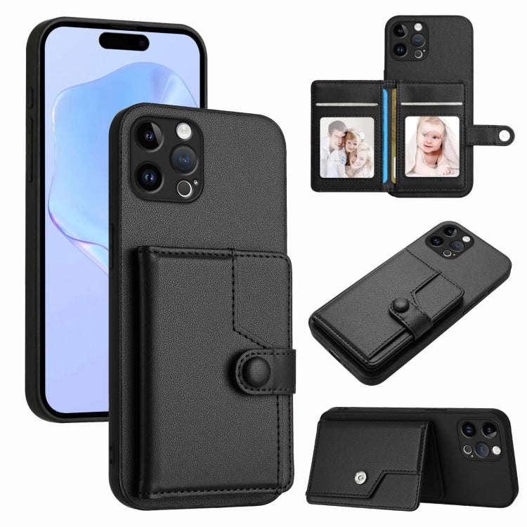 Button Card Bag RFID Anti-theft Phone Case, For iPhone SE 2022 / 2020, For iPhone 13 Pro Max, For...