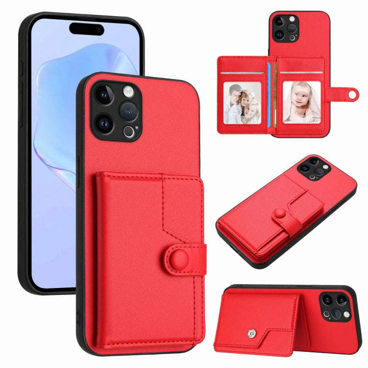 Button Card Bag RFID Anti-theft Phone Case, For iPhone SE 2022 / 2020, For iPhone 13 Pro Max, For...