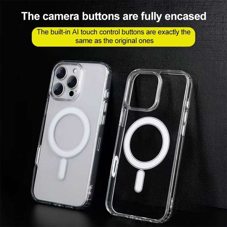 Camera Control AI Button Full Coverage MagSafe Magnetic Clear Phone Case, For iPhone 17 Pro Max, ...