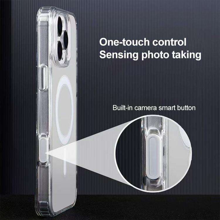 Camera Control AI Button Full Coverage MagSafe Magnetic Clear Phone Case, For iPhone 17 Pro Max, ...