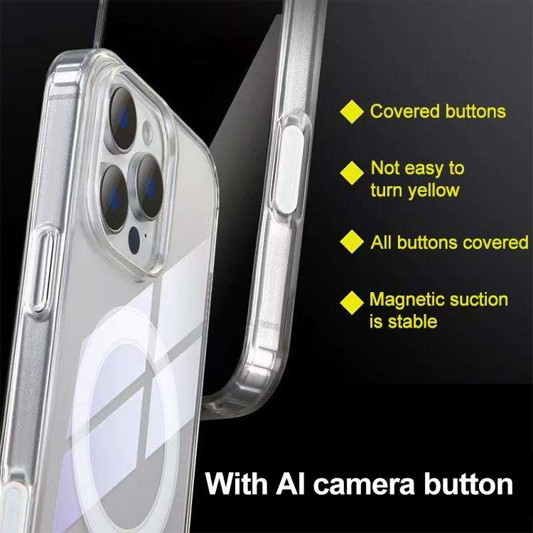Camera Control AI Button Full Coverage MagSafe Magnetic Clear Phone Case, For iPhone 17 Pro Max, ...