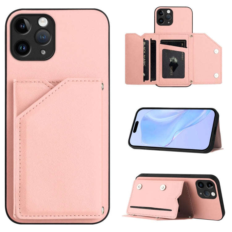Skin Feel Four Card Slots Phone Case with Wrist Strap, For iPhone 12 mini, For iPhone 11 Pro Max,...