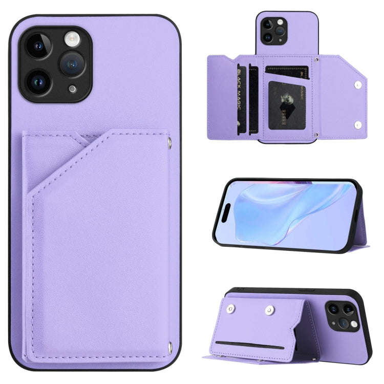 Skin Feel Four Card Slots Phone Case with Wrist Strap, For iPhone 12 mini, For iPhone 11 Pro Max,...