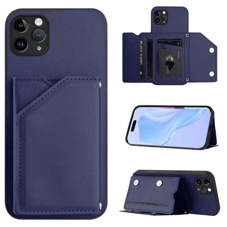 Skin Feel Four Card Slots Phone Case with Wrist Strap, For iPhone 12 mini, For iPhone 11 Pro Max,...