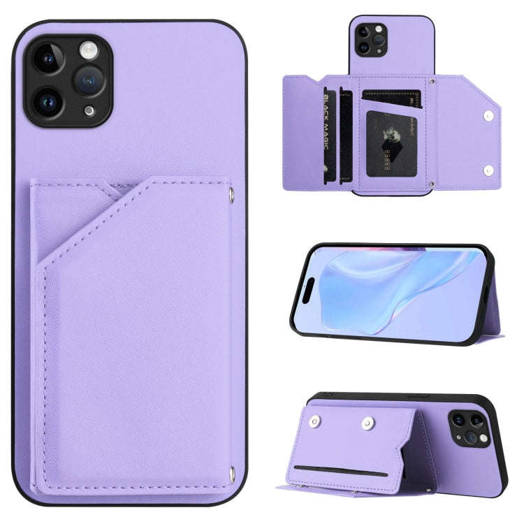 Skin Feel Four Card Slots Phone Case with Wrist Strap, For iPhone 12 mini, For iPhone 11 Pro Max,...