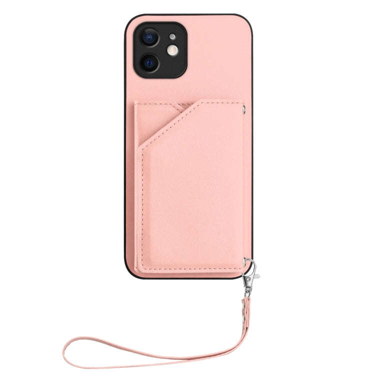 Skin Feel Four Card Slots Phone Case with Wrist Strap, For iPhone 12 mini, For iPhone 11 Pro Max,...