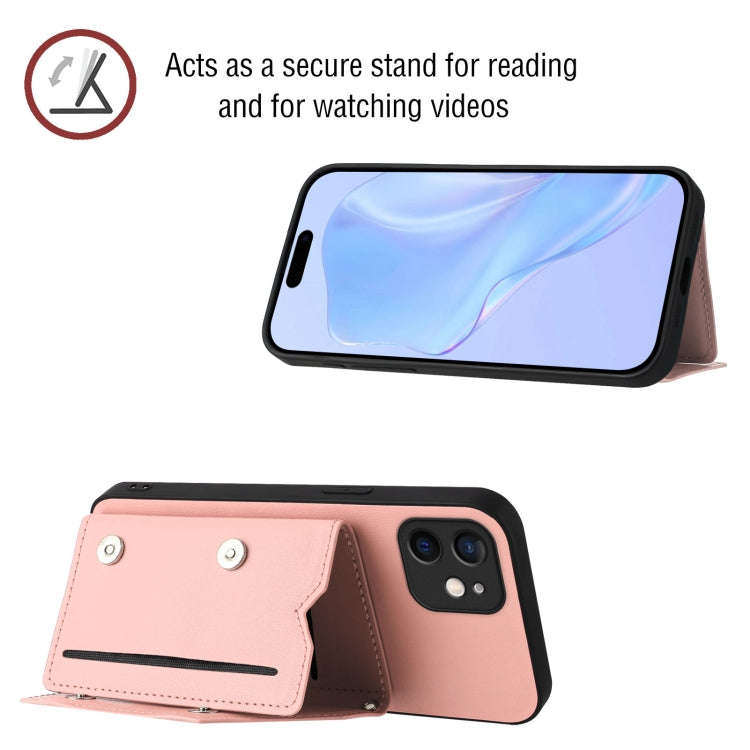 Skin Feel Four Card Slots Phone Case with Wrist Strap, For iPhone 12 mini, For iPhone 11 Pro Max,...