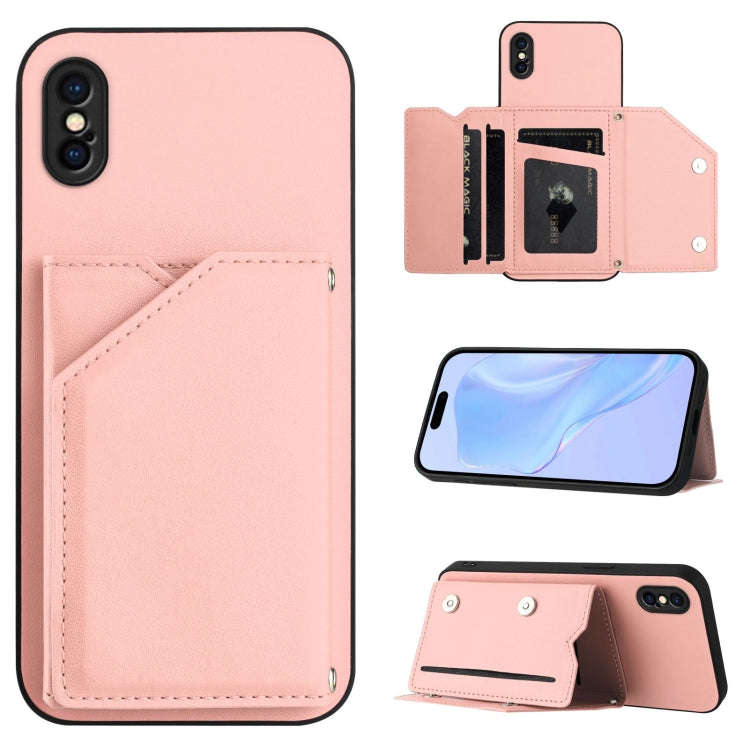 Skin Feel Four Card Slots Phone Case with Wrist Strap, For iPhone 12 mini, For iPhone 11 Pro Max,...