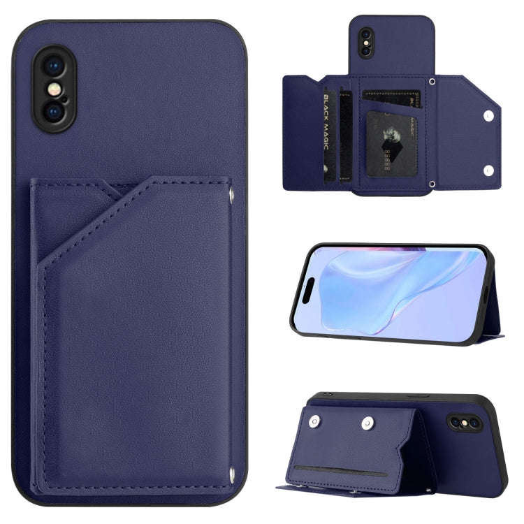 Skin Feel Four Card Slots Phone Case with Wrist Strap, For iPhone 12 mini, For iPhone 11 Pro Max,...