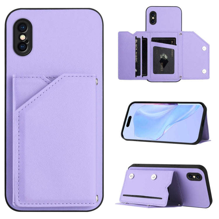 Skin Feel Four Card Slots Phone Case with Wrist Strap, For iPhone 12 mini, For iPhone 11 Pro Max,...