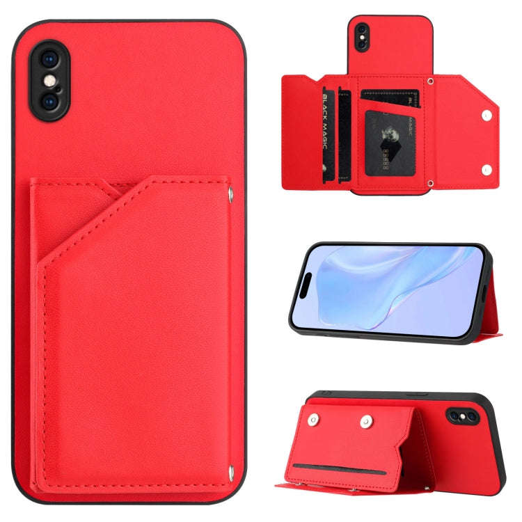 Skin Feel Four Card Slots Phone Case with Wrist Strap, For iPhone 12 mini, For iPhone 11 Pro Max,...