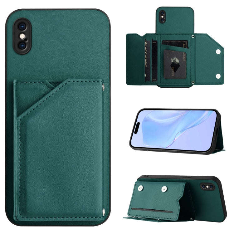 Skin Feel Four Card Slots Phone Case with Wrist Strap, For iPhone 12 mini, For iPhone 11 Pro Max,...
