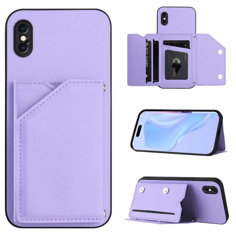 Skin Feel Four Card Slots Phone Case with Wrist Strap, For iPhone 12 mini, For iPhone 11 Pro Max,...