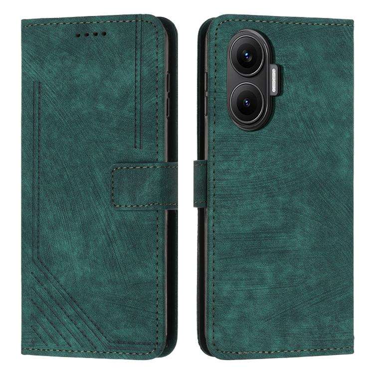 Skin Feel Stripe Pattern Leather Phone Case with Lanyard, For Xiaomi 17 Ultra, For Xiaomi 17 Pro ...