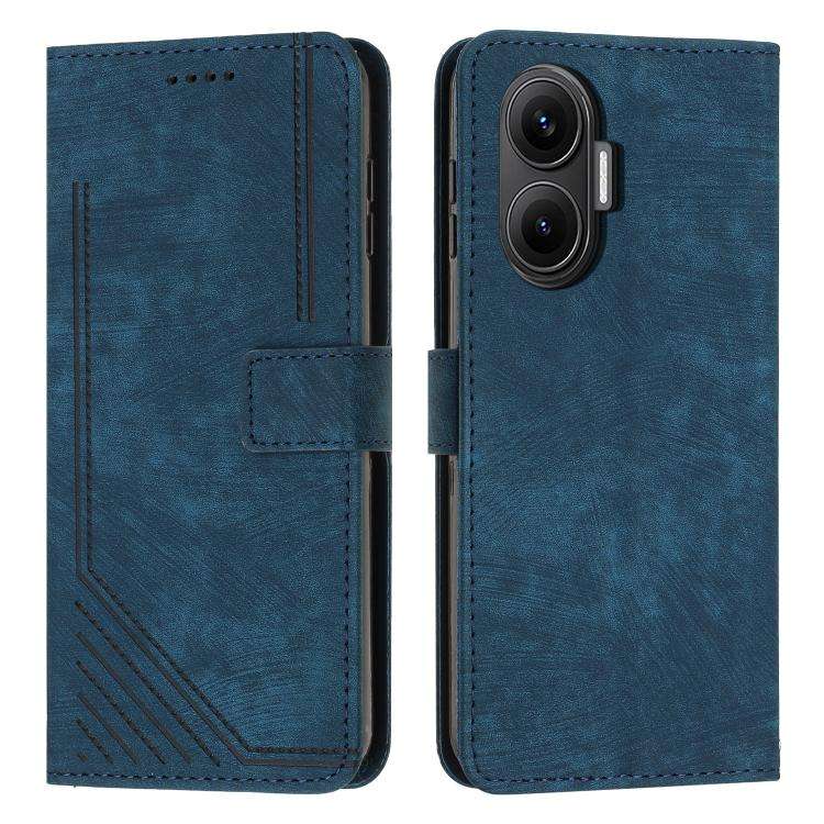 Skin Feel Stripe Pattern Leather Phone Case with Lanyard, For Xiaomi 17 Ultra, For Xiaomi 17 Pro ...