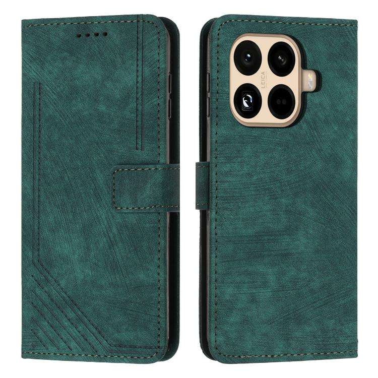 Skin Feel Stripe Pattern Leather Phone Case with Lanyard, For Xiaomi 17 Ultra, For Xiaomi 17 Pro ...