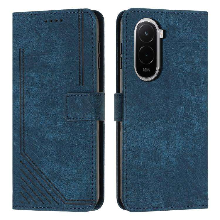 Skin Feel Stripe Pattern Leather Phone Case with Lanyard, For Xiaomi 17 Ultra, For Xiaomi 17 Pro ...