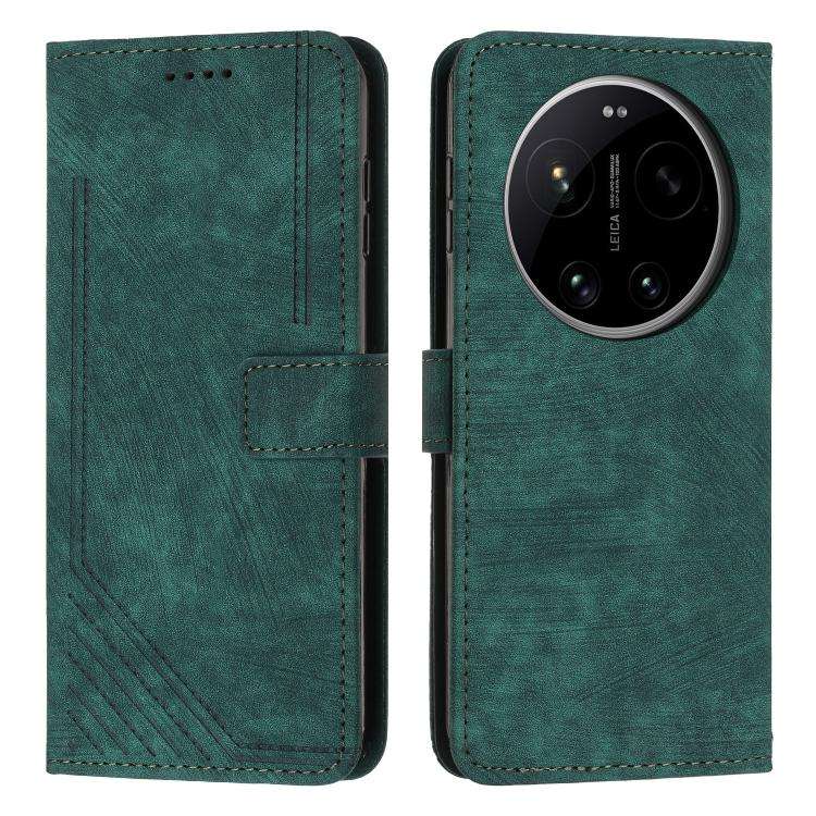 Skin Feel Stripe Pattern Leather Phone Case with Lanyard, For Xiaomi 17 Ultra, For Xiaomi 17 Pro ...