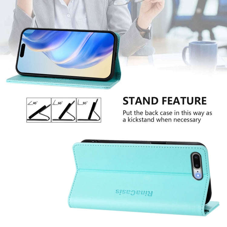 RC01 Dual-Folded Magnetic Suction RFID Leather Phone Case, For iPhone 7 Plus / 8 Plus