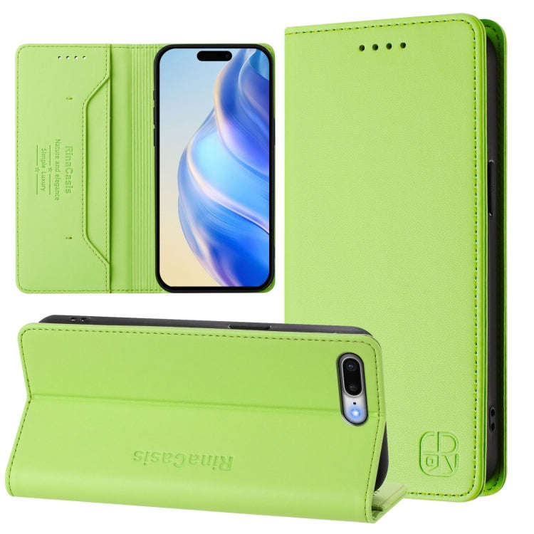 RC01 Dual-Folded Magnetic Suction RFID Leather Phone Case, For iPhone 7 Plus / 8 Plus