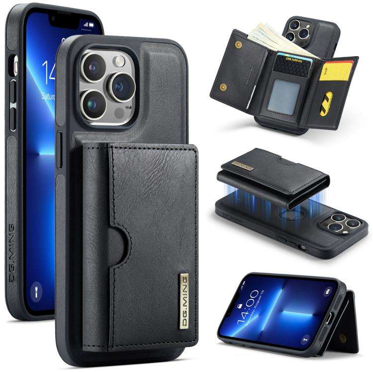 DG.MING M6 Series RFID Tri-fold Card Bag Removable Leather Phone Case, For iPhone 15 Pro Max, For...