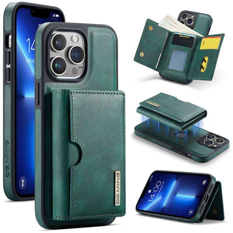 DG.MING M6 Series RFID Tri-fold Card Bag Removable Leather Phone Case, For iPhone 15 Pro Max, For...