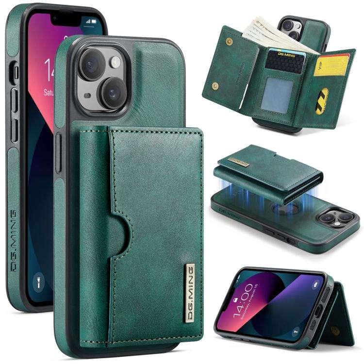 DG.MING M6 Series RFID Tri-fold Card Bag Removable Leather Phone Case, For iPhone 13 Pro, For iPh...