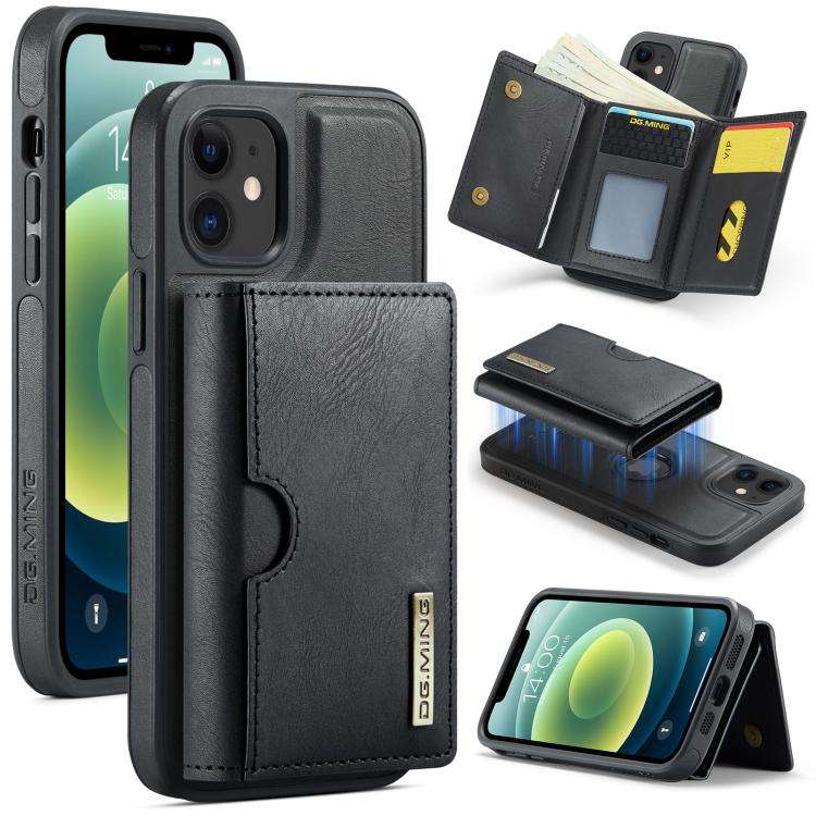 DG.MING M6 Series RFID Tri-fold Card Bag Removable Leather Phone Case, For iPhone 13 Pro, For iPh...
