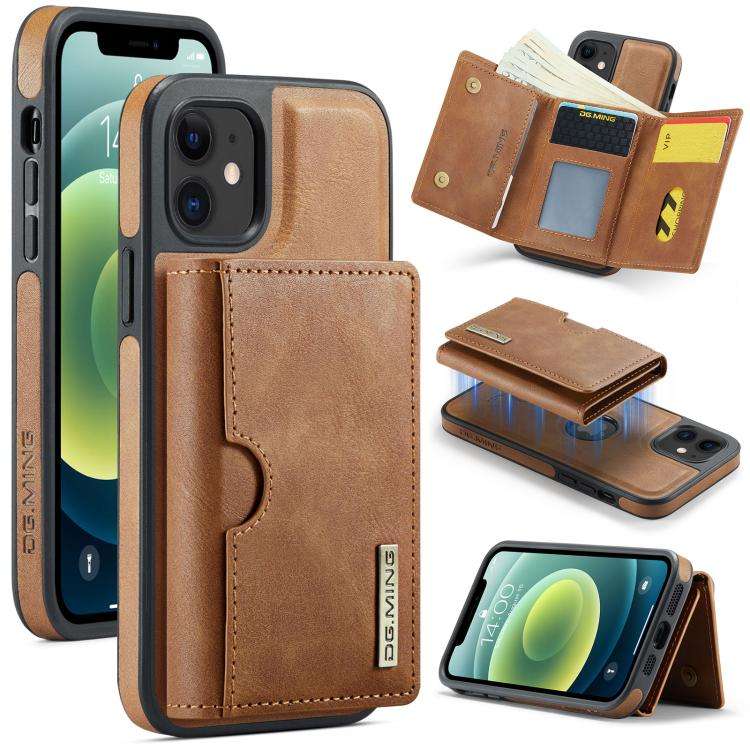 DG.MING M6 Series RFID Tri-fold Card Bag Removable Leather Phone Case, For iPhone 13 Pro, For iPh...