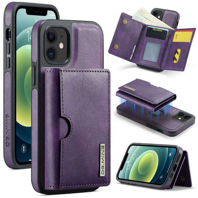 DG.MING M6 Series RFID Tri-fold Card Bag Removable Leather Phone Case, For iPhone 13 Pro, For iPh...