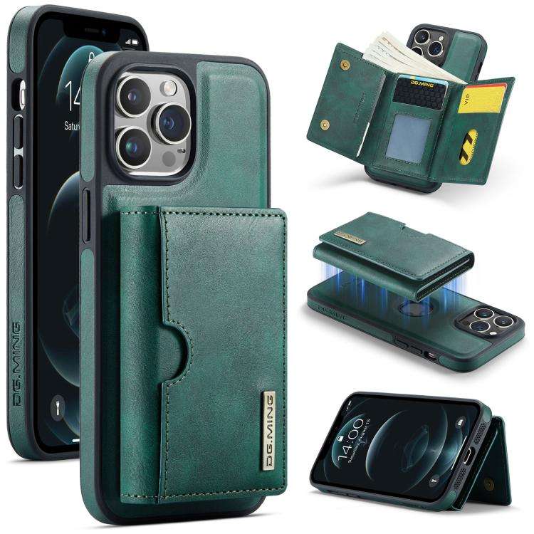 DG.MING M6 Series RFID Tri-fold Card Bag Removable Leather Phone Case, For iPhone 13 Pro, For iPh...