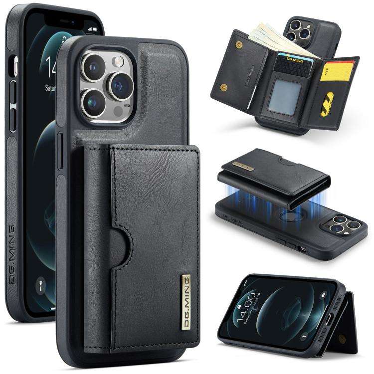 DG.MING M6 Series RFID Tri-fold Card Bag Removable Leather Phone Case, For iPhone 13 Pro, For iPh...