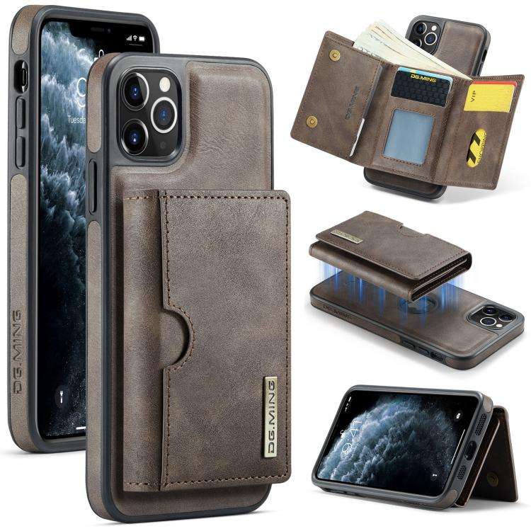 DG.MING M6 Series RFID Tri-fold Card Bag Removable Leather Phone Case, For iPhone 13 Pro, For iPh...