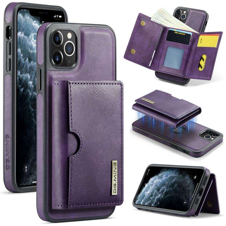 DG.MING M6 Series RFID Tri-fold Card Bag Removable Leather Phone Case, For iPhone 13 Pro, For iPh...