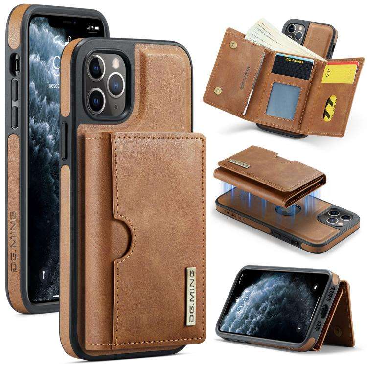 DG.MING M6 Series RFID Tri-fold Card Bag Removable Leather Phone Case, For iPhone 13 Pro, For iPh...