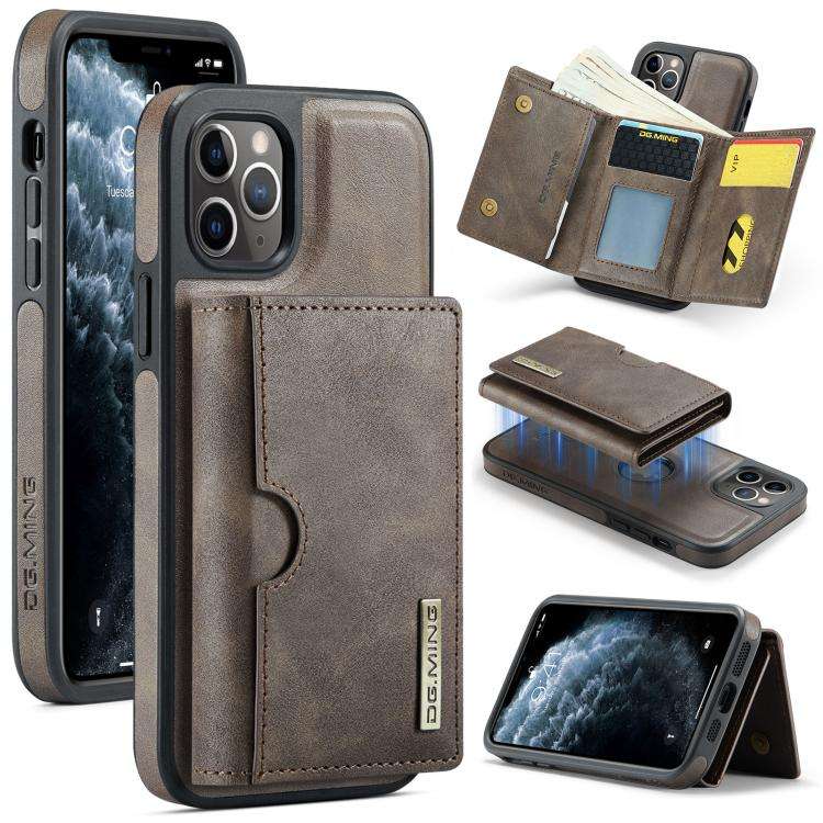 DG.MING M6 Series RFID Tri-fold Card Bag Removable Leather Phone Case, For iPhone 13 Pro, For iPh...