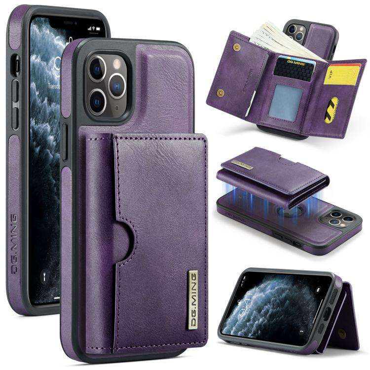 DG.MING M6 Series RFID Tri-fold Card Bag Removable Leather Phone Case, For iPhone 13 Pro, For iPh...