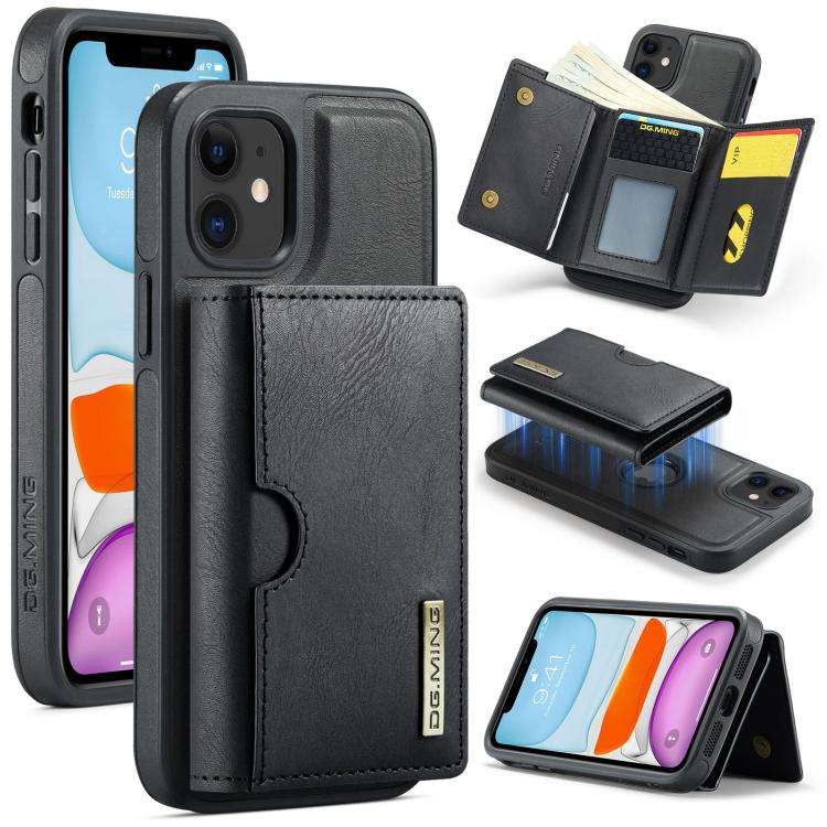 DG.MING M6 Series RFID Tri-fold Card Bag Removable Leather Phone Case, For iPhone 13 Pro, For iPh...